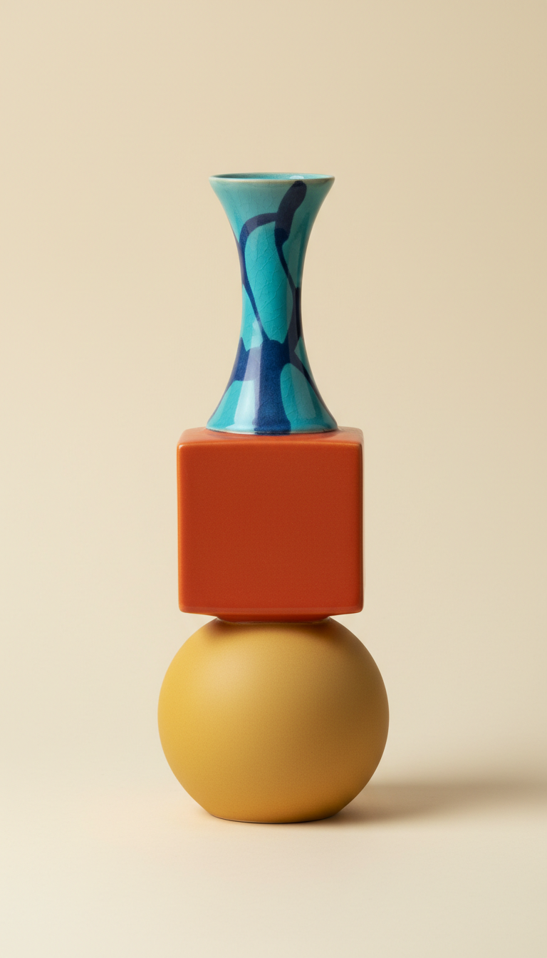 Vase sculptural en céramique émaillée